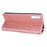 Glitter Powder Zippered Stand Leather Wallet Case with Strap for Samsung Galaxy A70 - Rose Gold - 6