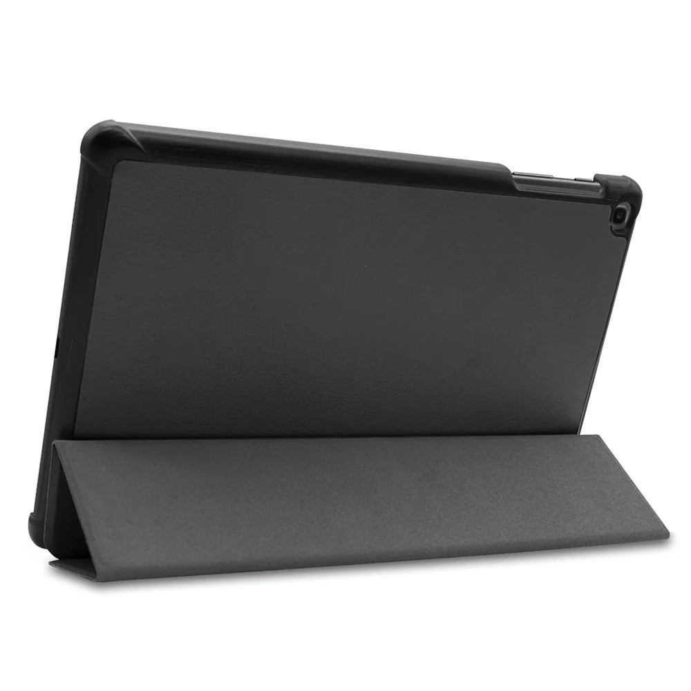 ENKAY HAT PRINCE Tri-fold Stand PU Leather Hard PC Back Full-Body Shockproof Case for Galaxy Tab A 10.1 (2019) T510 / T515 - Black - 7