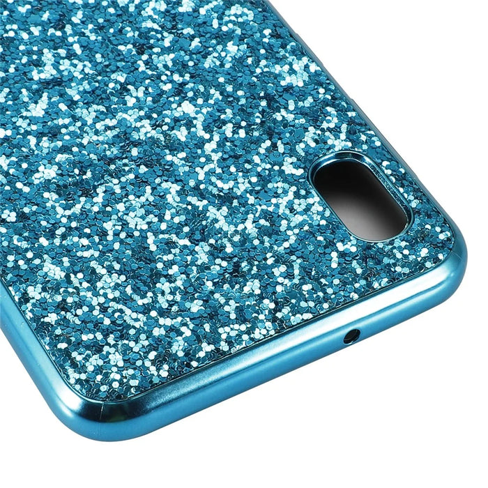 Glittery Sequins Gel PC+TPU Cell Phone Back Case for Samsung Galaxy A10 - Blue - 5