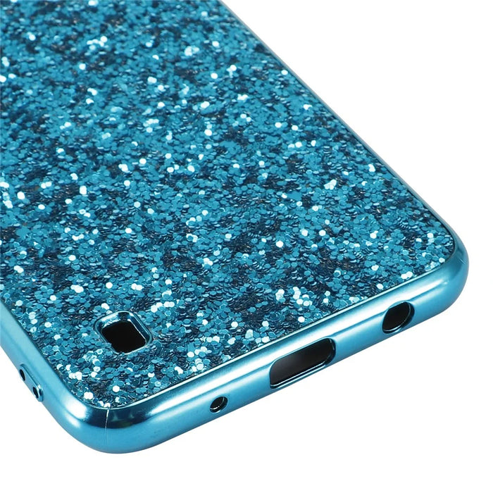 Glittery Sequins Gel PC+TPU Cell Phone Back Case for Samsung Galaxy A10 - Blue - 6
