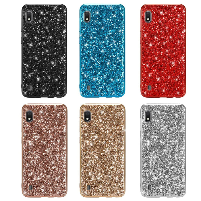Glittery Sequins Gel PC+TPU Cell Phone Back Case for Samsung Galaxy A10 - Blue - 7