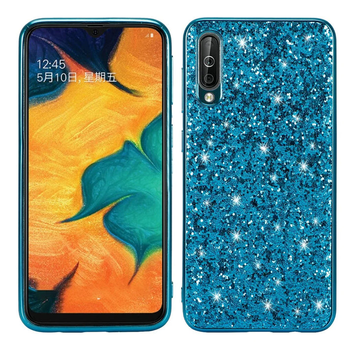 Glittering Sequins Electroplating TPU PC Hybrid Phone Casing for Samsung Galaxy A50 / A50s / A30s - Blue - 1
