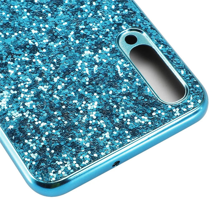 Glittering Sequins Electroplating TPU PC Hybrid Phone Casing for Samsung Galaxy A50 / A50s / A30s - Blue - 5