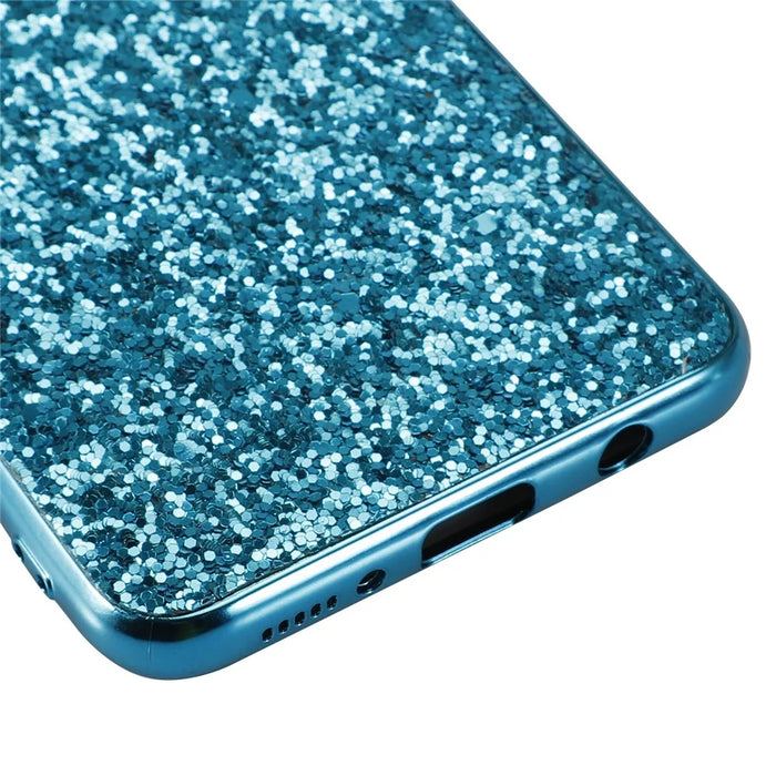 Glittering Sequins Electroplating TPU PC Hybrid Phone Casing for Samsung Galaxy A50 / A50s / A30s - Blue - 6
