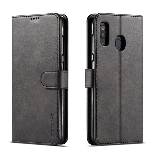 LC.IMEEKE Leather Wallet Case for Samsung Galaxy A40 - Black - 1