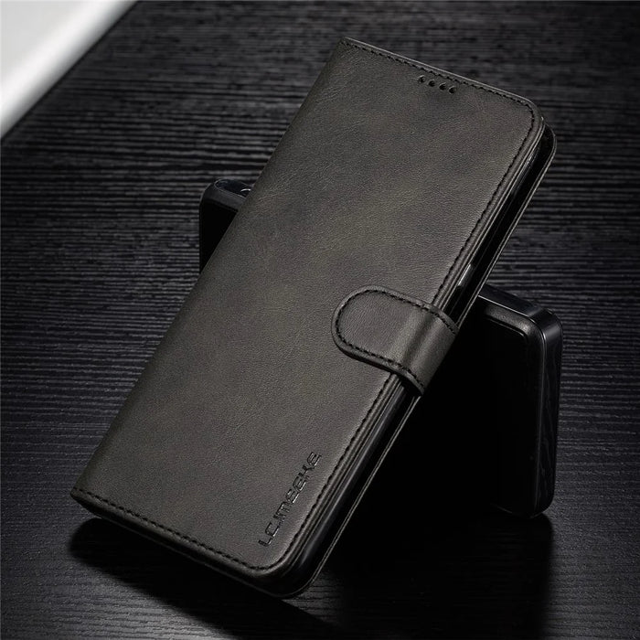 LC.IMEEKE Leather Wallet Case for Samsung Galaxy A40 - Black - 5