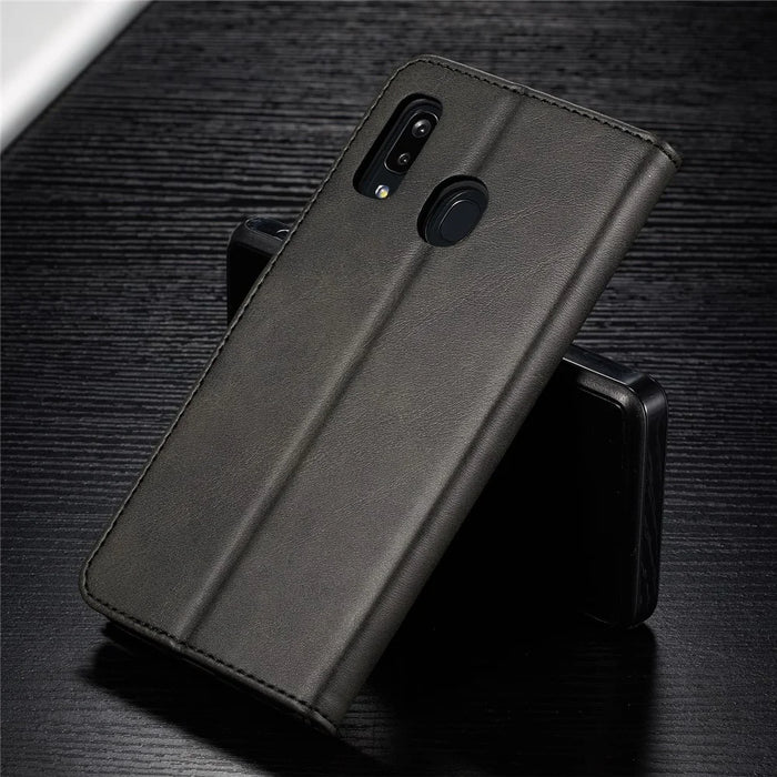 LC.IMEEKE Leather Wallet Case for Samsung Galaxy A40 - Black - 6