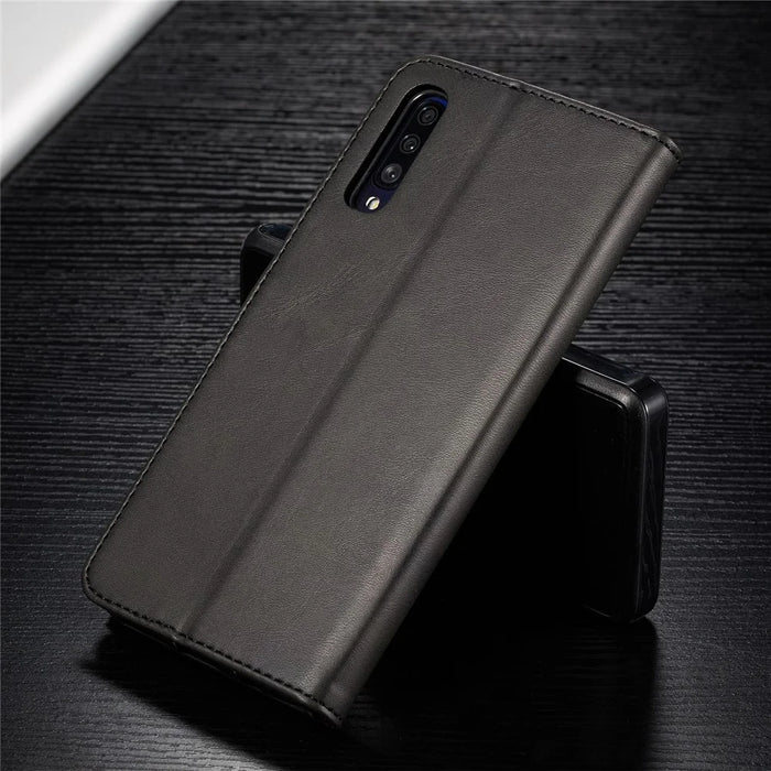 LC.IMEEKE Leather Wallet Case for Samsung Galaxy A50/A50s/A30s - Black - 6