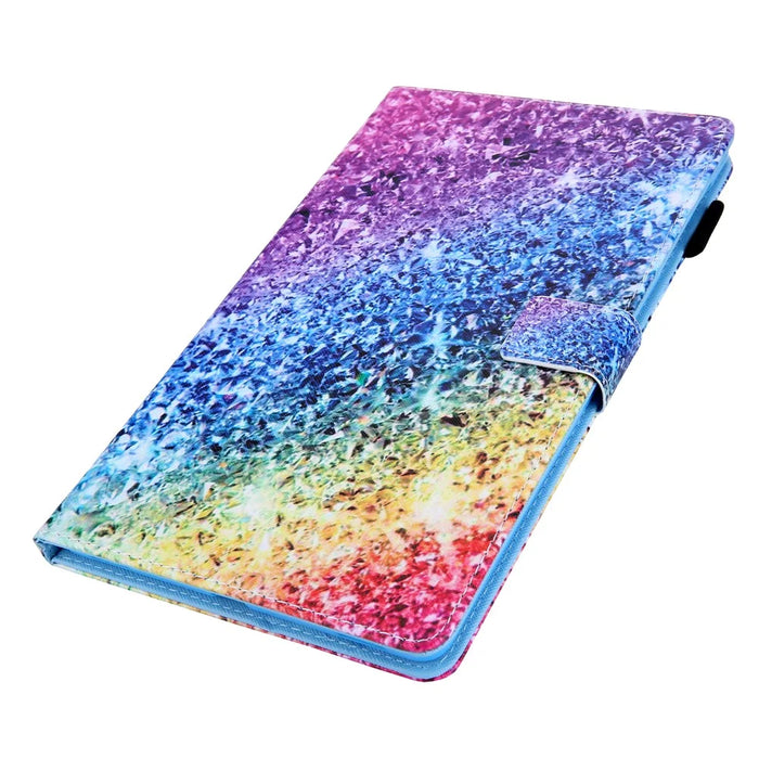 Pattern Printing PU Leather Card Holder Tablet Stand Case for Samsung Galaxy Tab A 10.1 (2019) SM-T510/SM-T515 - Colorful Diamond - 3
