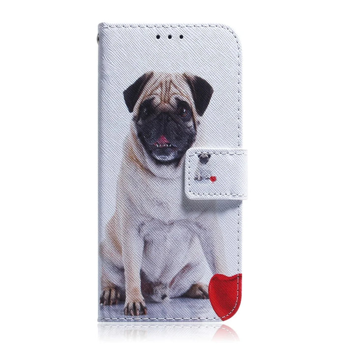 Pattern Printing Leather Wallet Case for Samsung Galaxy A20e - Dog and Heart - 2