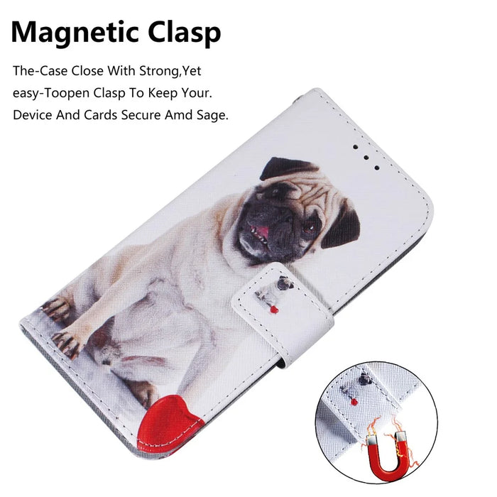 Pattern Printing Leather Wallet Case for Samsung Galaxy A20e - Dog and Heart - 4