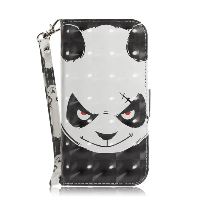 Pattern Printing Light Spot Decor Leather Wallet Stand Case for Samsung Galaxy A20e - Panda Pattern - 2