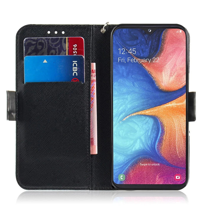 Pattern Printing Light Spot Decor Leather Wallet Stand Case for Samsung Galaxy A20e - Panda Pattern - 7