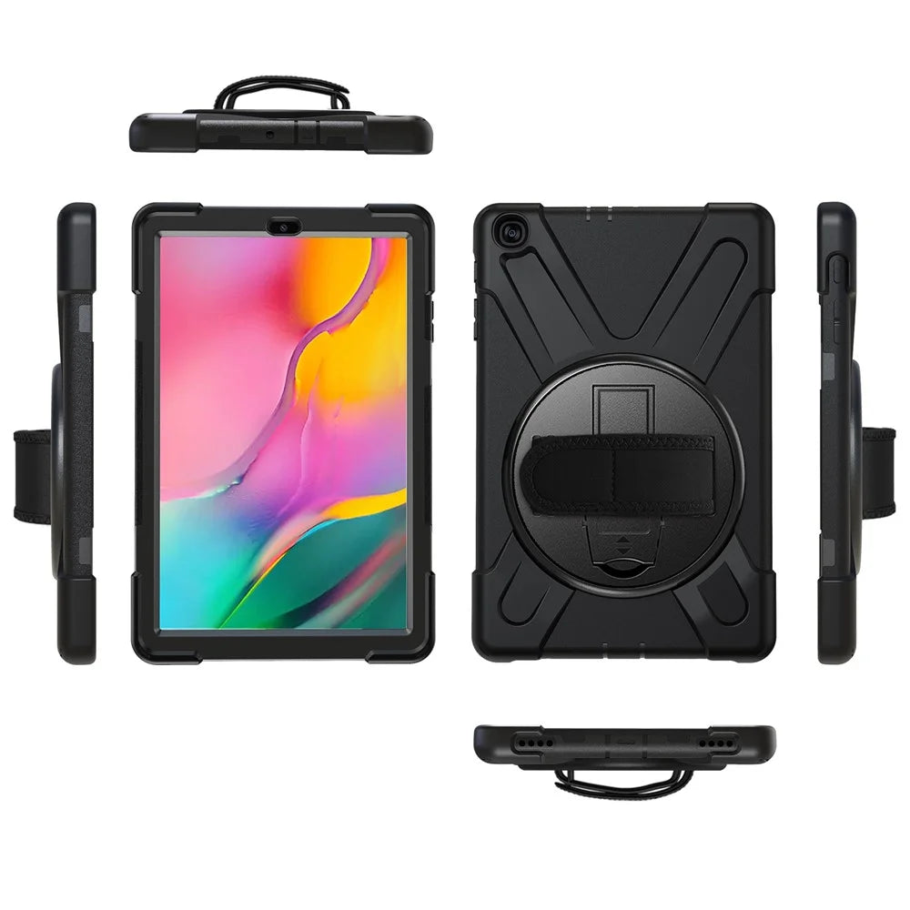 [X-Shape] PC + Silicone Combo Tablet Case for Samsung Galaxy Tab A 10.1 (2019) SM-T515 - Black - 2
