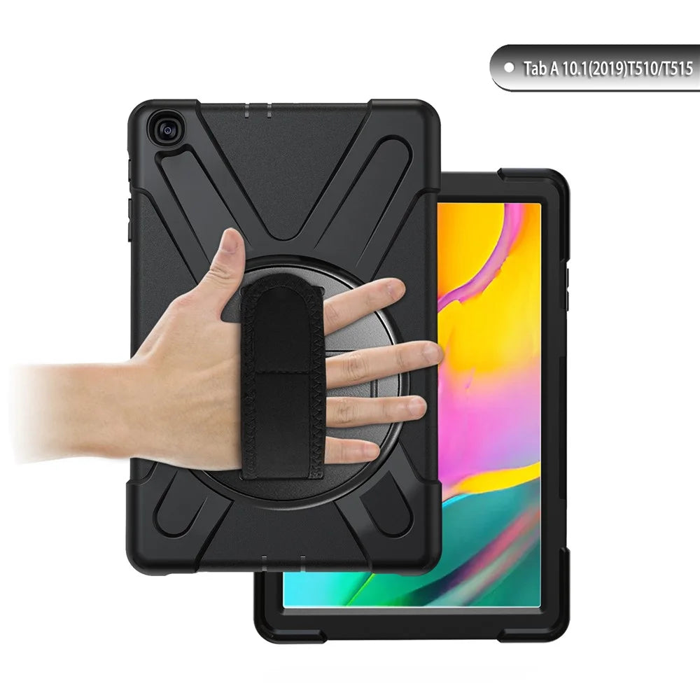 [X-Shape] PC + Silicone Combo Tablet Case for Samsung Galaxy Tab A 10.1 (2019) SM-T515 - Black - 4
