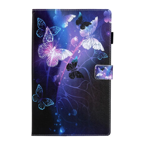 Pattern Printing Stand Leather Tablet Cover for Samsung Galaxy Tab S5e SM-T720 / SM-T725 - Purple Butterflies - 1