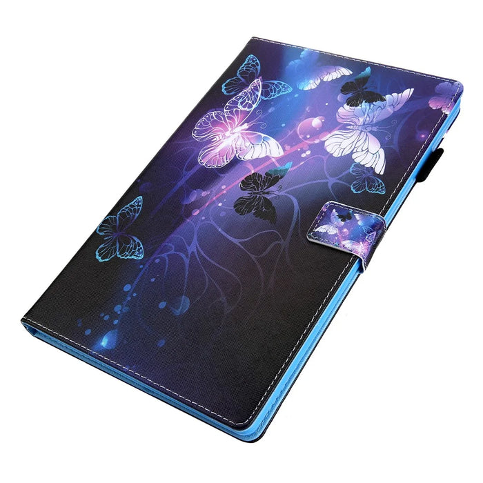 Pattern Printing Stand Leather Tablet Cover for Samsung Galaxy Tab S5e SM-T720 / SM-T725 - Purple Butterflies - 2