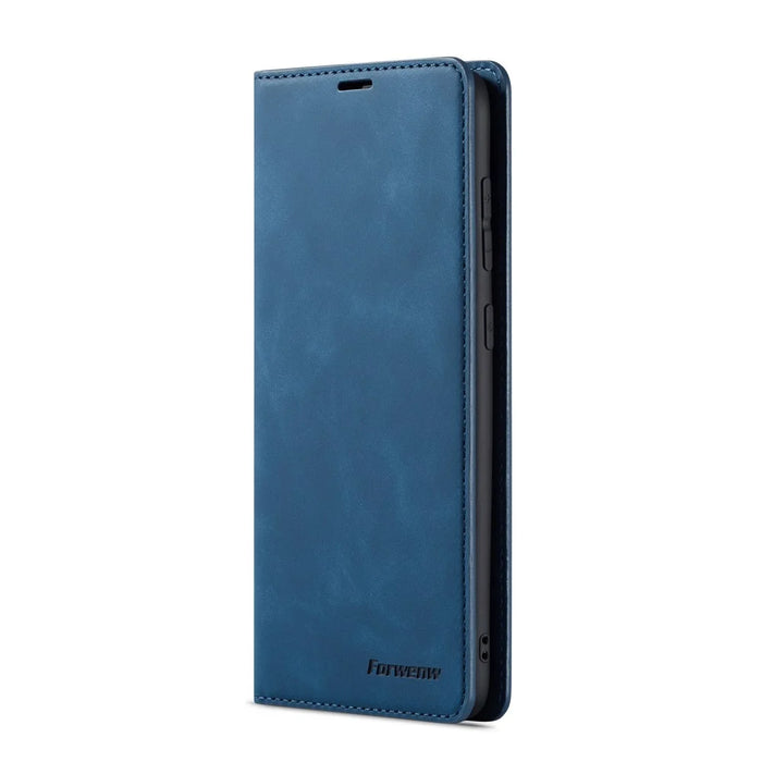 FORWENW Fantasy Series Auto-absorbed Silky Touch Leather Wallet Stand Case for Samsung Galaxy A70 - Blue - 5
