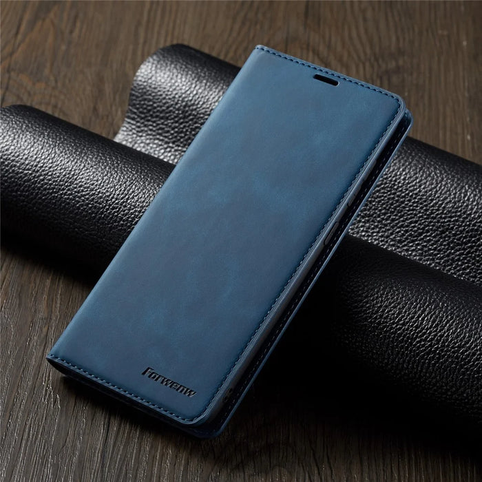 FORWENW Fantasy Series Auto-absorbed Silky Touch Leather Wallet Stand Case for Samsung Galaxy A70 - Blue - 7
