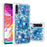 Liquid Glitter Powder Patterned Quicksand Shockproof TPU Back Case for Samsung Galaxy A70 - Blue Butterfly - 1