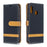 Jeans Cloth Leather Wallet Case for Samsung Galaxy A20e - Black - 4