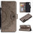 Imprint Flower Leather Wallet Case for Samsung Galaxy A70 - Grey - 1