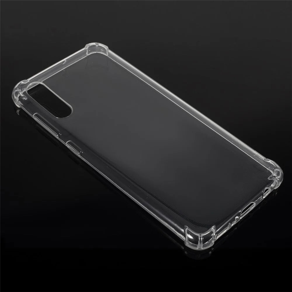 Clear Shock Absorption Soft TPU Phone Cover for Samsung Galaxy A70 - Transparent - 3
