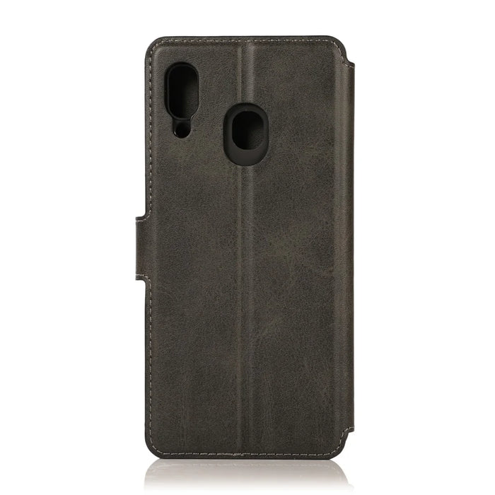 PU Leather + TPU Wallet Style Protection Phone Case for Samsung Galaxy A20 / A30 - Black - 4