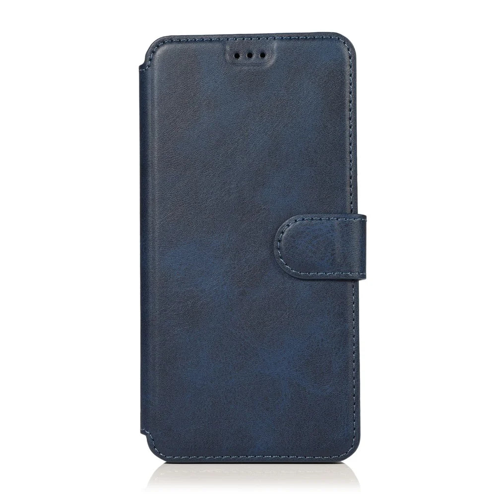 PU Leather + TPU Wallet Style Protection Phone Case for Samsung Galaxy A70 - Dark Blue - 3