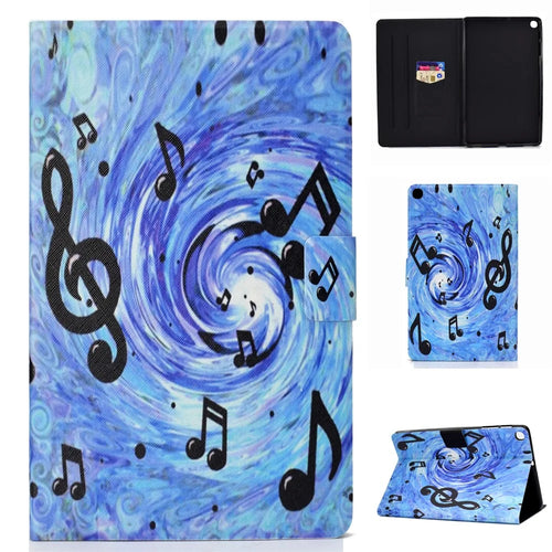 Pattern Printing Card Slots Stand Leather Tablet Cover for Samsung Galaxy Tab A 10.1 (2019) SM-T510 / SM-T515 - Musical Note - 1