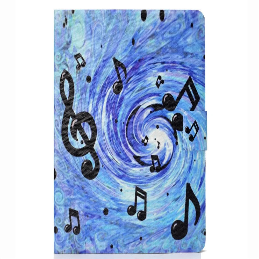 Pattern Printing Card Slots Stand Leather Tablet Cover for Samsung Galaxy Tab A 10.1 (2019) SM-T510 / SM-T515 - Musical Note - 2