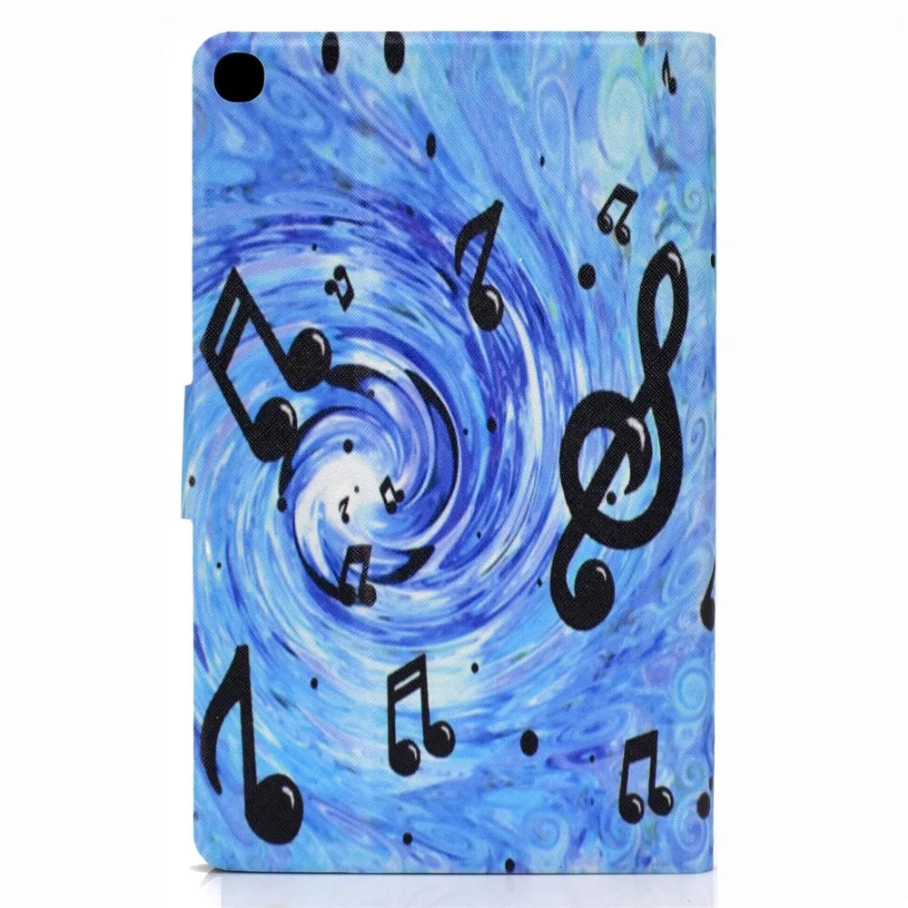 Pattern Printing Card Slots Stand Leather Tablet Cover for Samsung Galaxy Tab A 10.1 (2019) SM-T510 / SM-T515 - Musical Note - 3