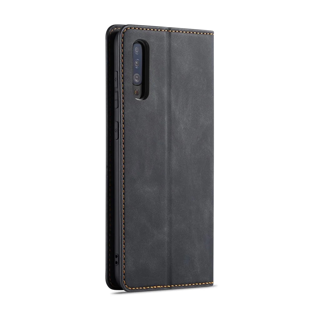 FORWENW Fantasy Series Silky Touch Leather Wallet Stand Case for Samsung Galaxy A50/A50s/A30s - Black - 3