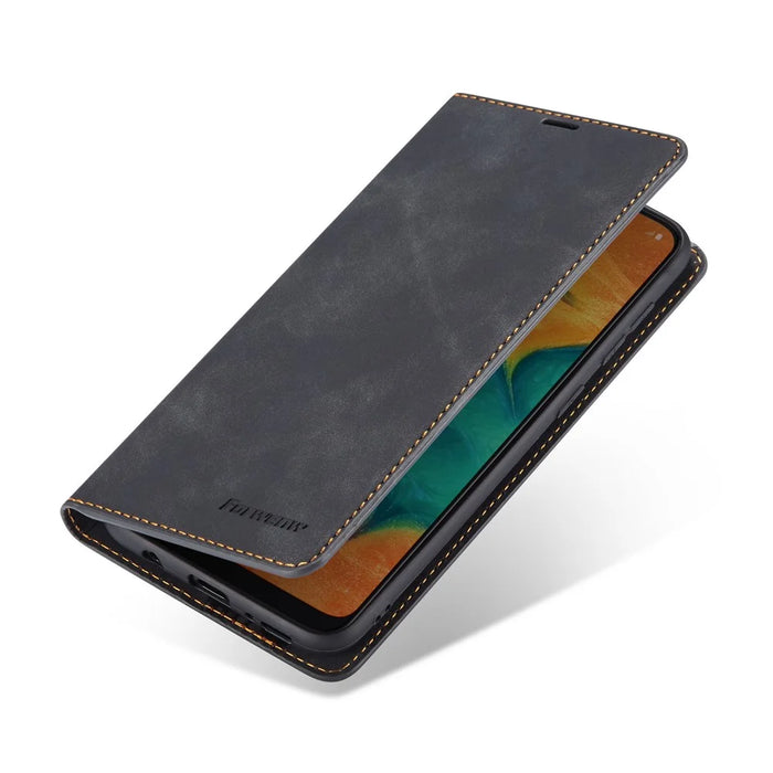 FORWENW Fantasy Series Silky Touch Leather Wallet Case for Samsung Galaxy A40 - Black - 5