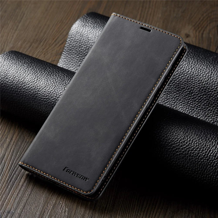 FORWENW Fantasy Series Silky Touch Leather Wallet Case for Samsung Galaxy A40 - Black - 7