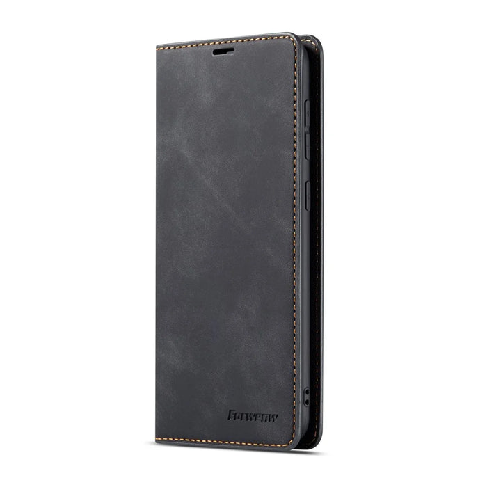 FORWENW Fantasy Series Silky Touch Leather Wallet Stand Case for Samsung Galaxy A20 / A30 - Black - 3
