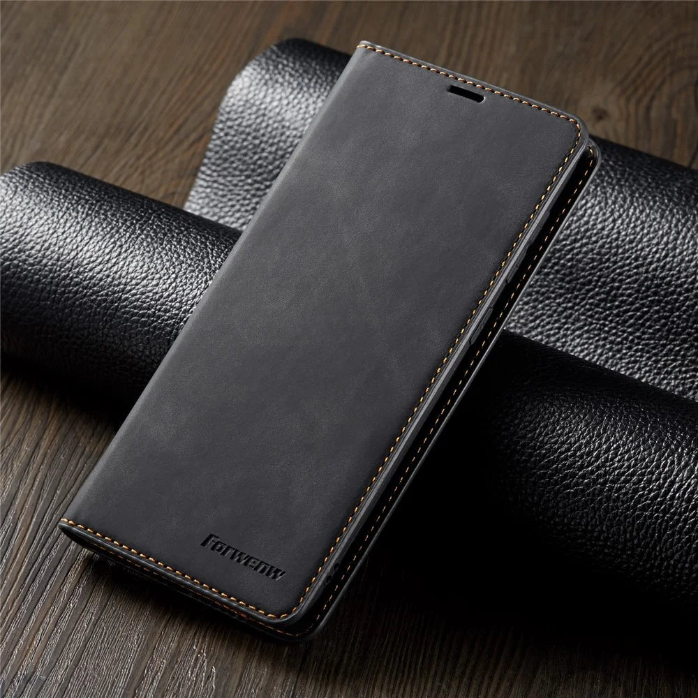 FORWENW Fantasy Series Silky Touch Leather Wallet Stand Case for Samsung Galaxy A20 / A30 - Black - 7