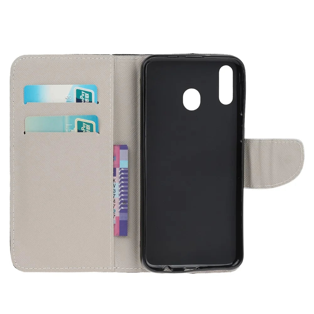 Cross Texture Pattern Printing Flip Leather Wallet Case for Samsung Galaxy A20e - Don‘t Touch My Phone - 6