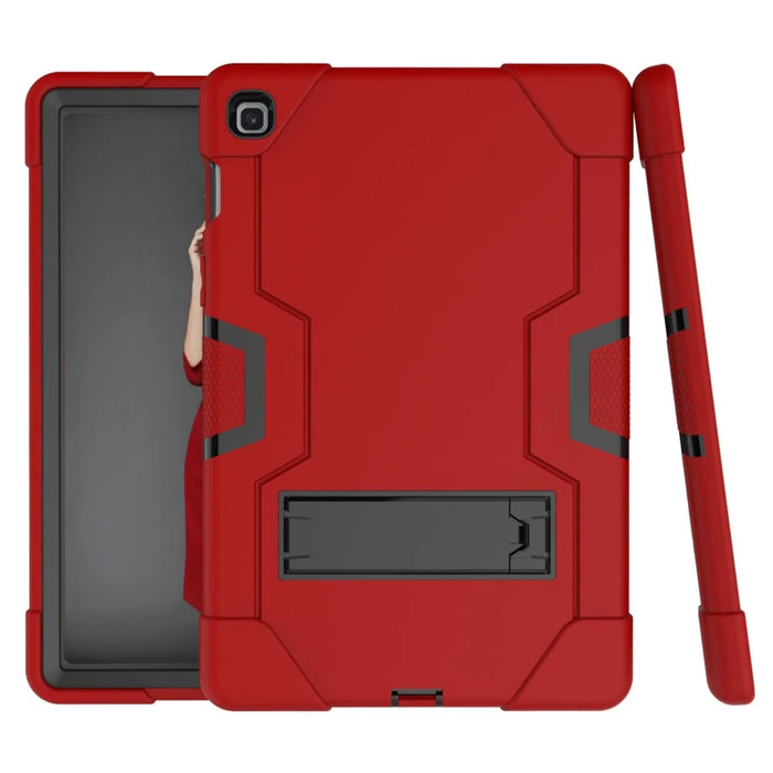 Shock Proof TPU + PC Hybrid Tablet Protective Case with Kickstand for Samsung Galaxy Tab S5e SM-T720 / SM-T725 - Red / Black - 6