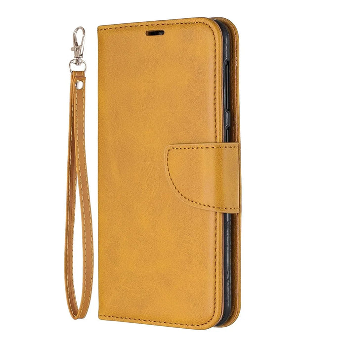 PU Leather Wallet Stand Phone Cover for Samsung Galaxy A10 / M10 - Light Brown - 2