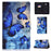 Pattern Printing Card Holder Stand PU Leather Tablet Case for Samsung Galaxy Tab A 8.0 (2017) SM-T380 / SM-T385 - Blue Butterflies - 1