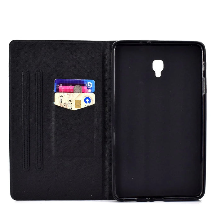 Pattern Printing Card Holder Stand PU Leather Tablet Case for Samsung Galaxy Tab A 8.0 (2017) SM-T380 / SM-T385 - Blue Butterflies - 4