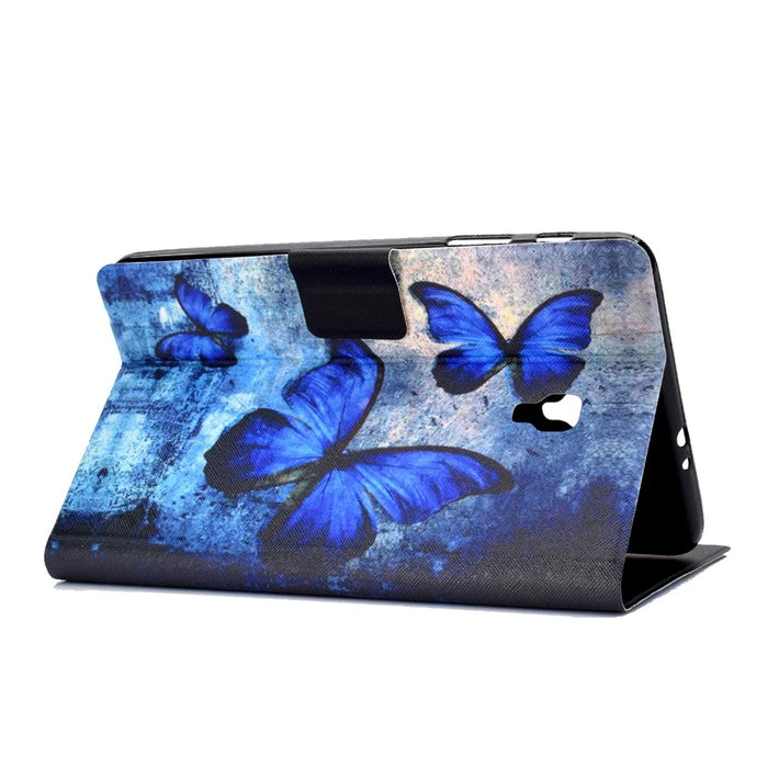 Pattern Printing Card Holder Stand PU Leather Tablet Case for Samsung Galaxy Tab A 8.0 (2017) SM-T380 / SM-T385 - Blue Butterflies - 5