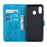 Imprint Butterfly Flowers Leather Phone Cover for Samsung Galaxy A30 / A20 - Blue - 3