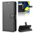 Litchi Skin Wallet Leather Stand Case for Samsung Galaxy A80 / A90 - Black - 7