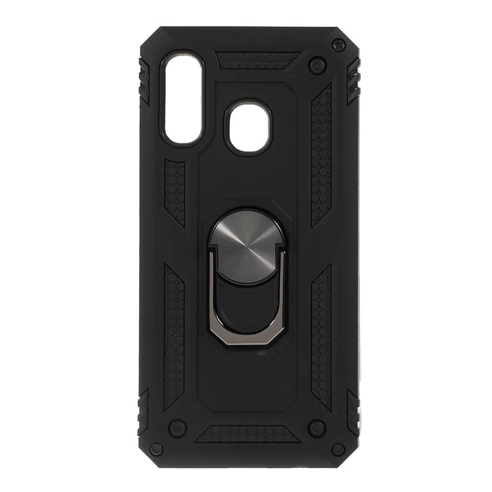 2 in 1 Military Anti-fall Rotation Phone Cover for Samsung Galaxy A40 - Black - 1