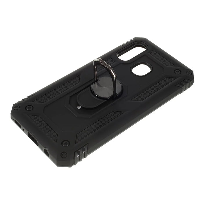 2 in 1 Military Anti-fall Rotation Phone Cover for Samsung Galaxy A40 - Black - 4