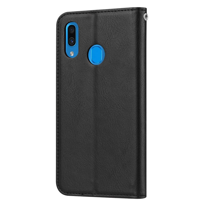 Auto-absorbed Wallet Stand Flip Leather Case for Samsung Galaxy A20e - Black - 4