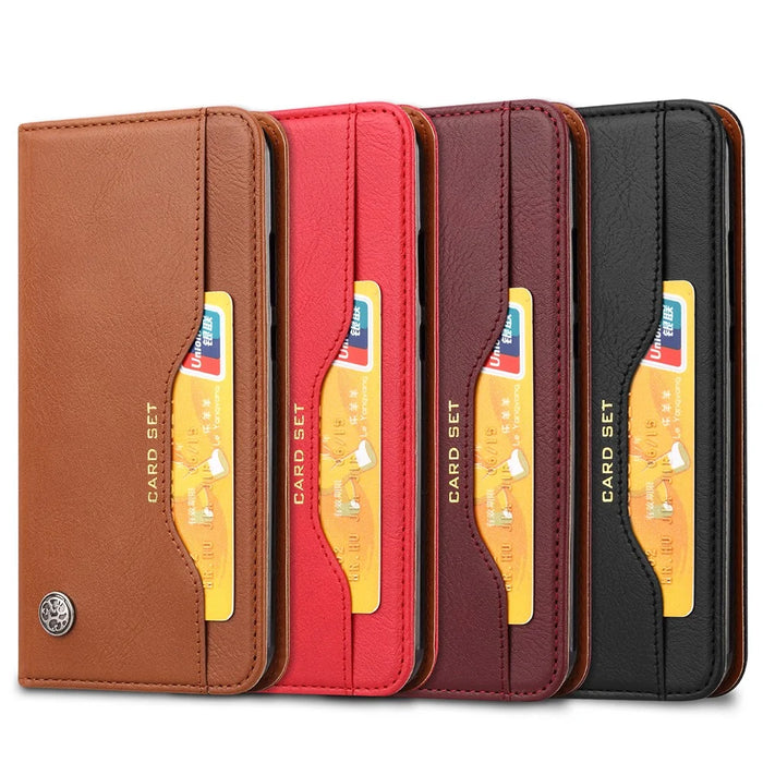 Auto-absorbed Wallet Stand Flip Leather Case for Samsung Galaxy A20e - Black - 5