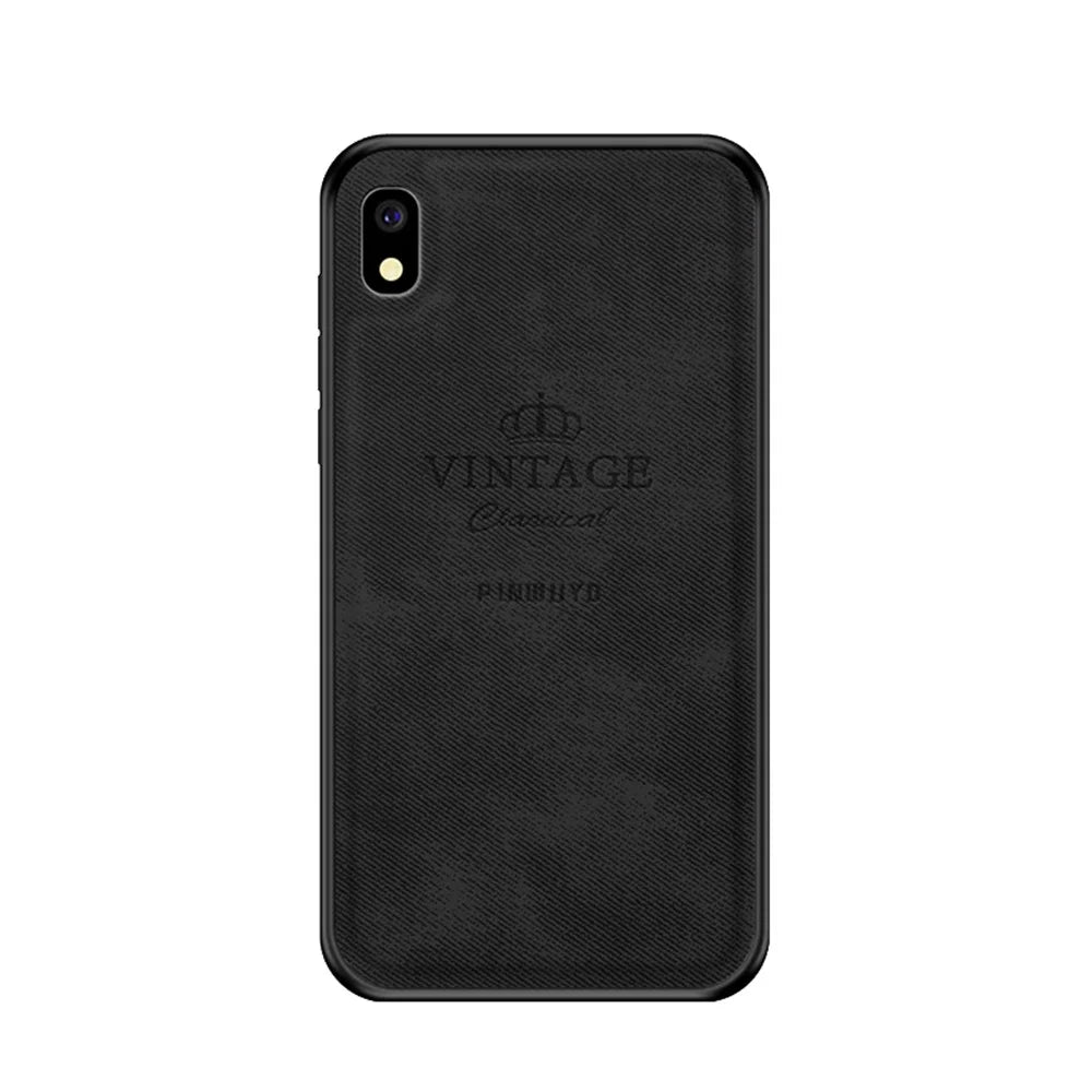 PINWUYO Honorable Series PU Leather Coated PC + TPU Hybrid Case for Samsung Galaxy A10e - Black - 1